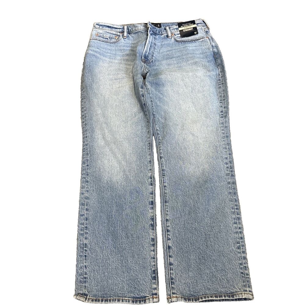 NWT Abercrombie Fitch Athletic Straight Jeans Mens 36x32* Signature Stretch $80